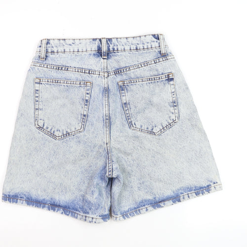 Primark Women’s Blue Acid Wash High Rise Mom Denim Shorts Size 8