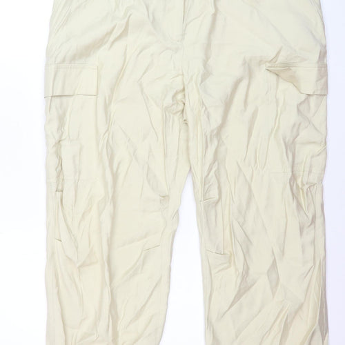 Marks and Spencer Women Beige Cargo Trousers Size 20 Regular