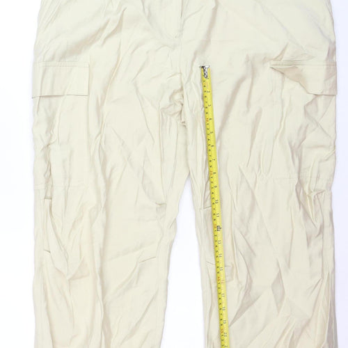 Marks and Spencer Women Beige Cargo Trousers Size 20 Regular