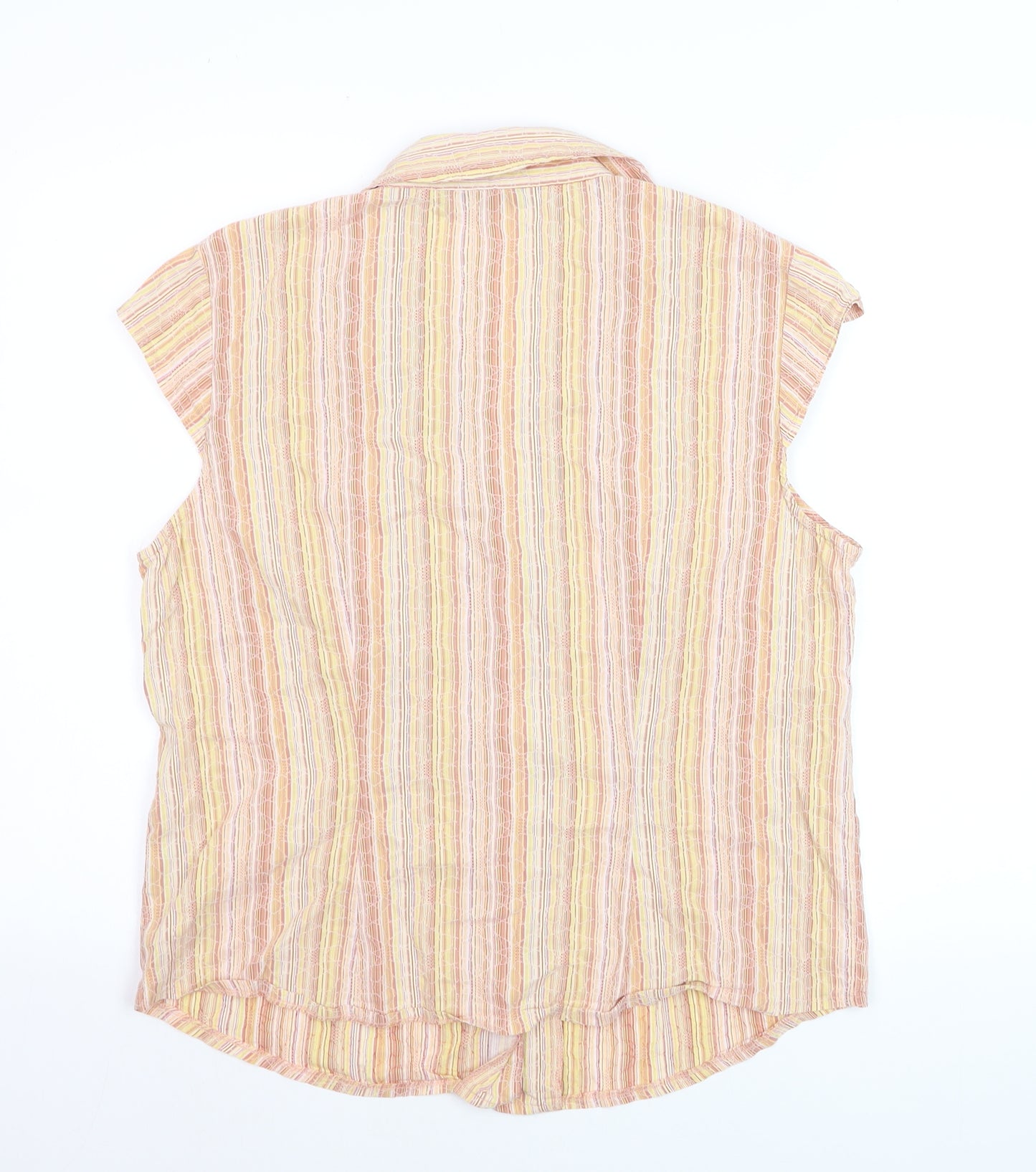 ♥♥♥ Women’s Multicoloured Striped Collared Button-Up Shirt Size 18