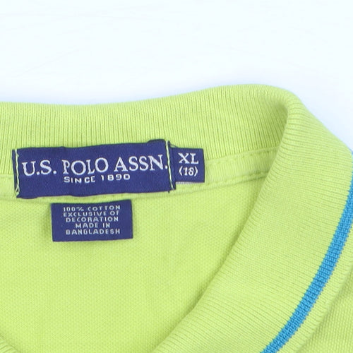 U.S. Polo Assn. Men's XL Green Short Sleeve Cotton Polo Shirt