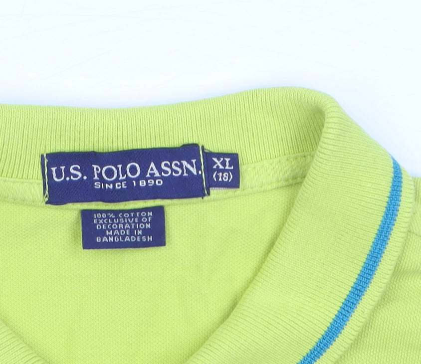 U.S. Polo Assn. Men's XL Green Short Sleeve Cotton Polo Shirt