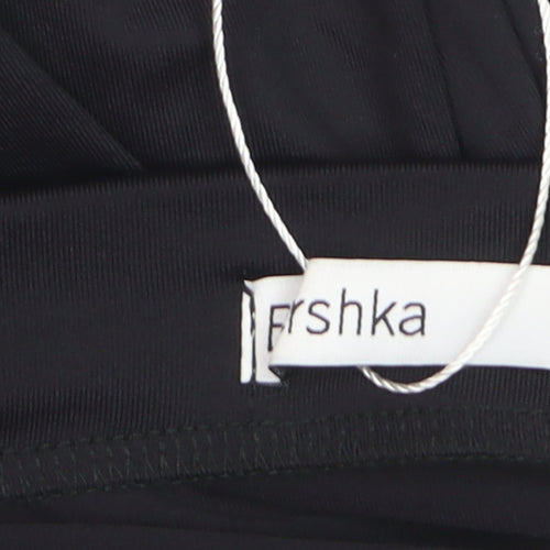 Bershka Womens Black Midi Wrap Ruffle Skirt Size 12
