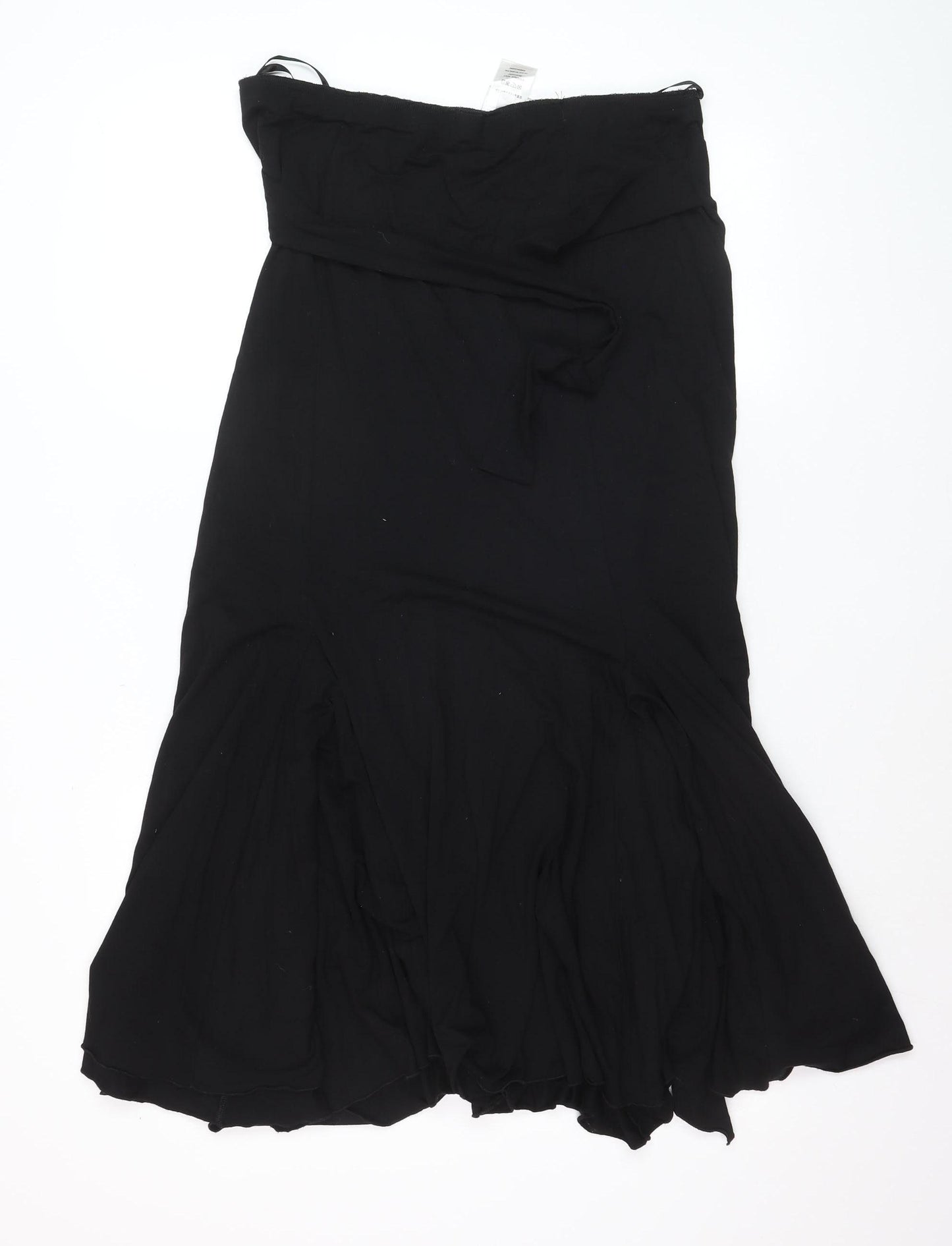 Next Women Black Midi Flare Skirt Size 18 Stretch Viscose