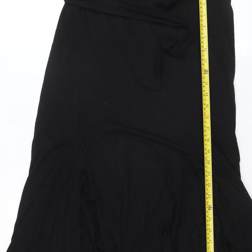 Next Women Black Midi Flare Skirt Size 18 Stretch Viscose