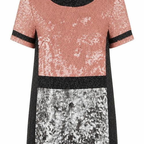 French Connection Women's Multicoloured Sequin Shift Dress Size 8