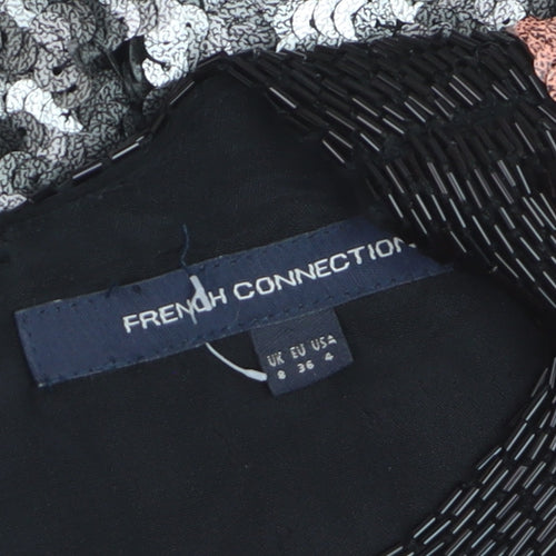 French Connection Women's Multicoloured Sequin Shift Dress Size 8