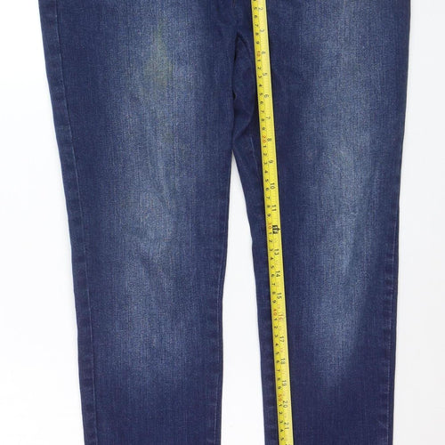Zeenzo Men's Blue Slim Fit 32R Skinny Stretch Denim Jeans