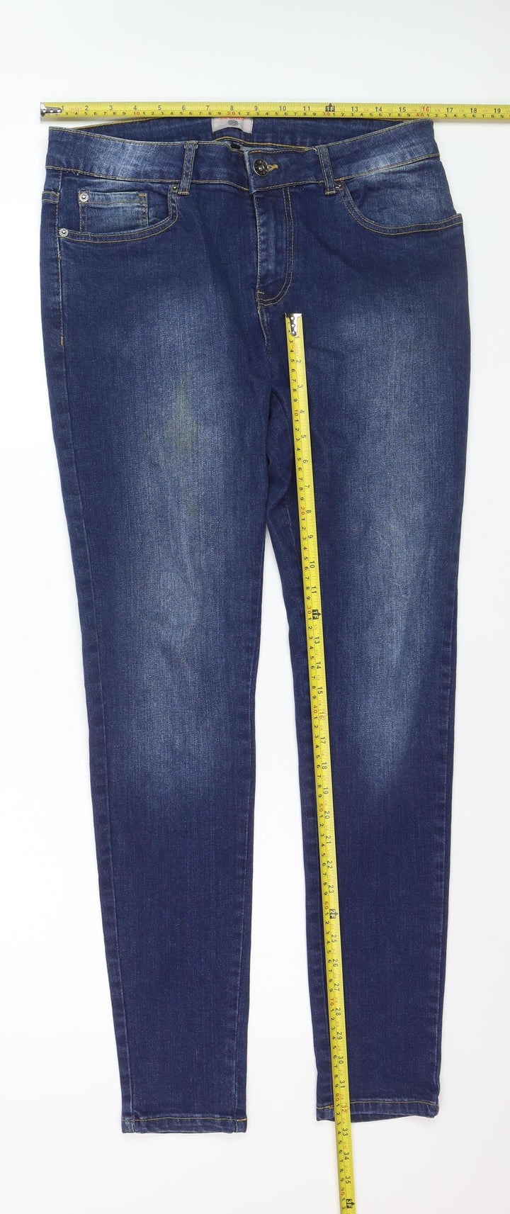 Zeenzo Men's Blue Slim Fit 32R Skinny Stretch Denim Jeans