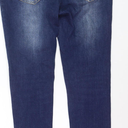 Zeenzo Men's Blue Slim Fit 32R Skinny Stretch Denim Jeans