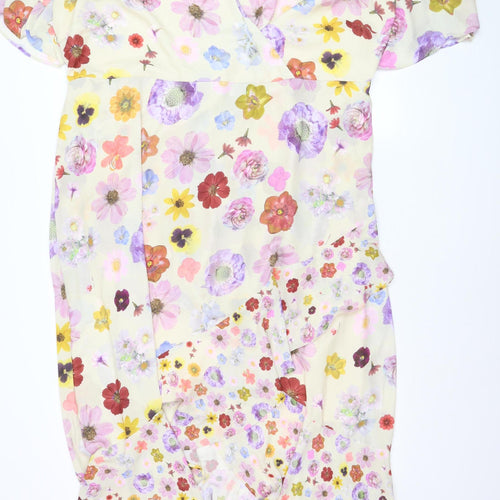 Simply Be Women’s Multicoloured Floral Wrap Midi Dress Size 22