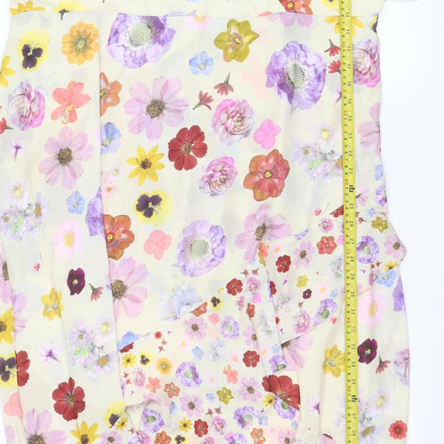 Simply Be Women’s Multicoloured Floral Wrap Midi Dress Size 22