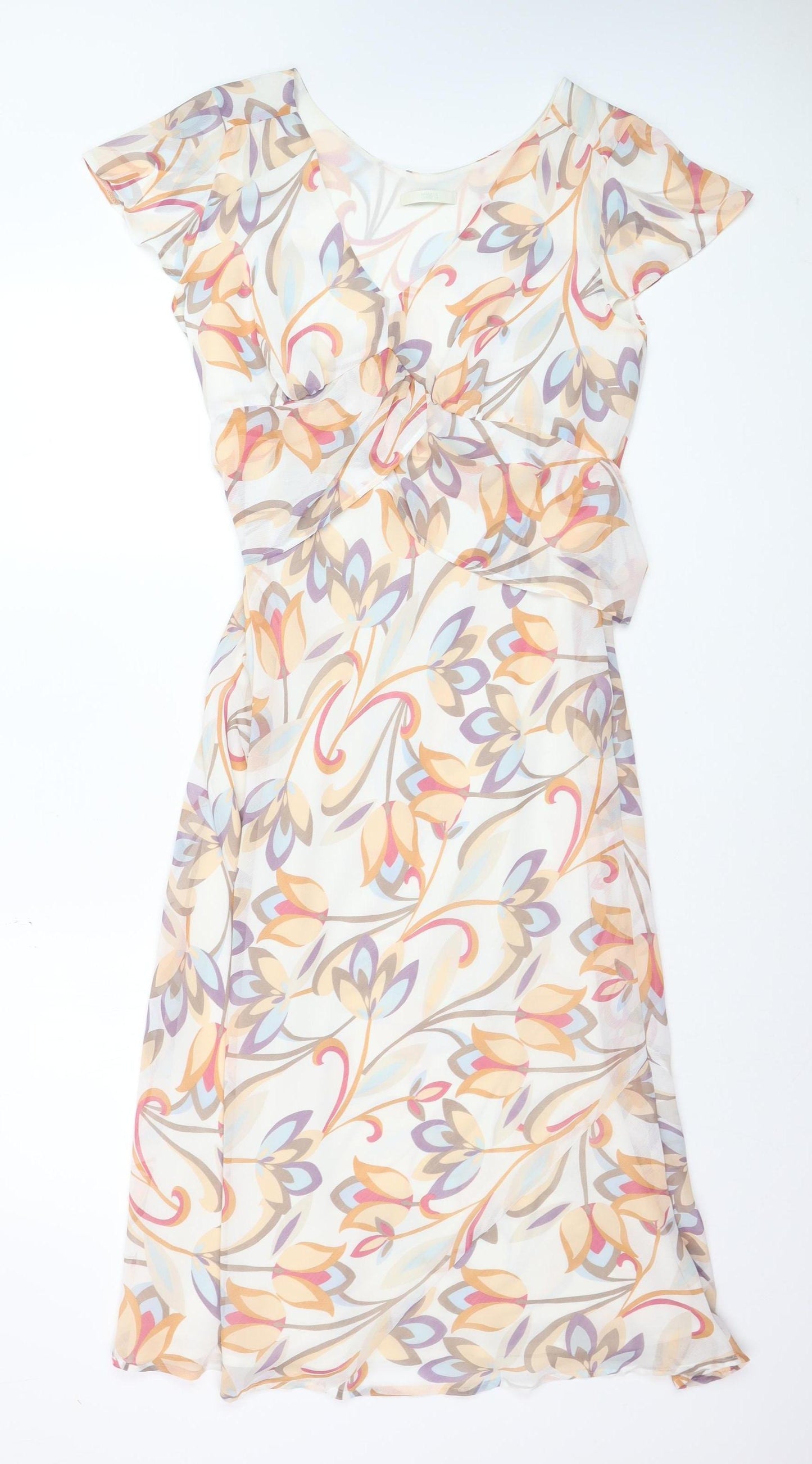 Marks and Spencer Women’s Multicoloured Floral Wrap Dress Size 14