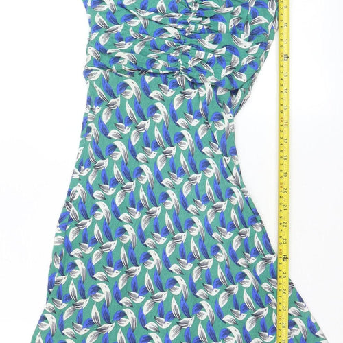 Boden Womens Green Floral Viscose Jersey Wrap Dress Size 12