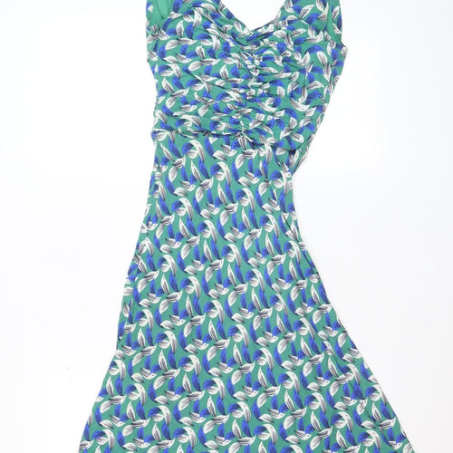 Boden Womens Green Floral Viscose Jersey Wrap Dress Size 12