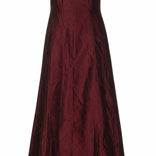 BHS Women Red Long Strapless Satin A-Line Dress Size 12