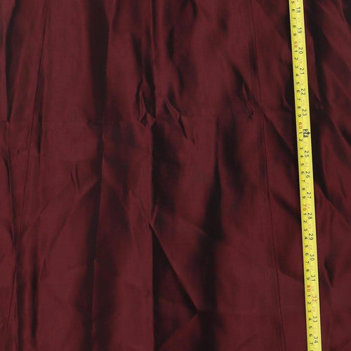 BHS Women Red Long Strapless Satin A-Line Dress Size 12