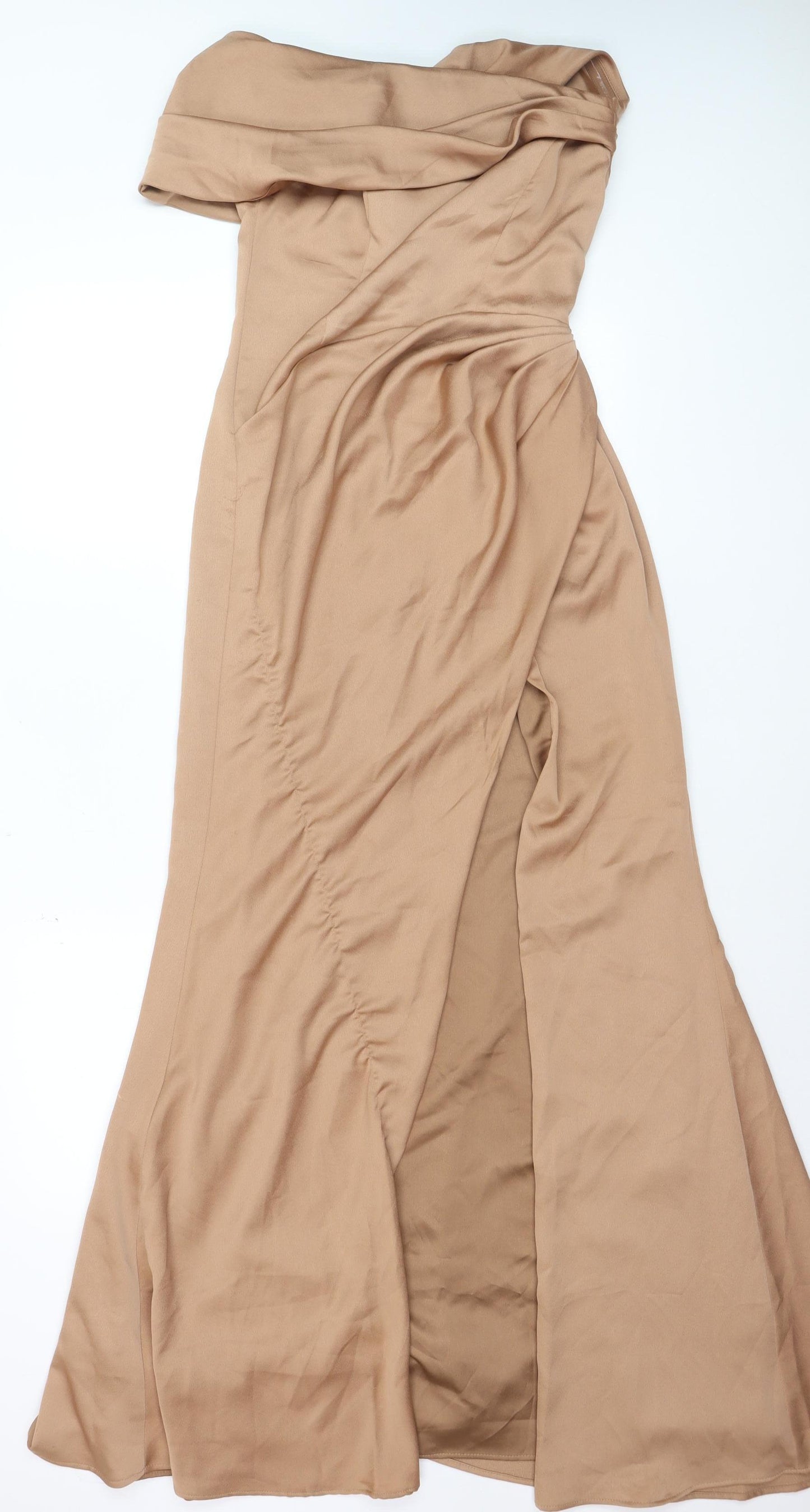 ASOS Edition Women’s Beige Off Shoulder Mermaid Dress UK 8