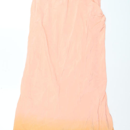 Marks and Spencer Women Orange Ombre Slip Dress Size 16 Summer Long