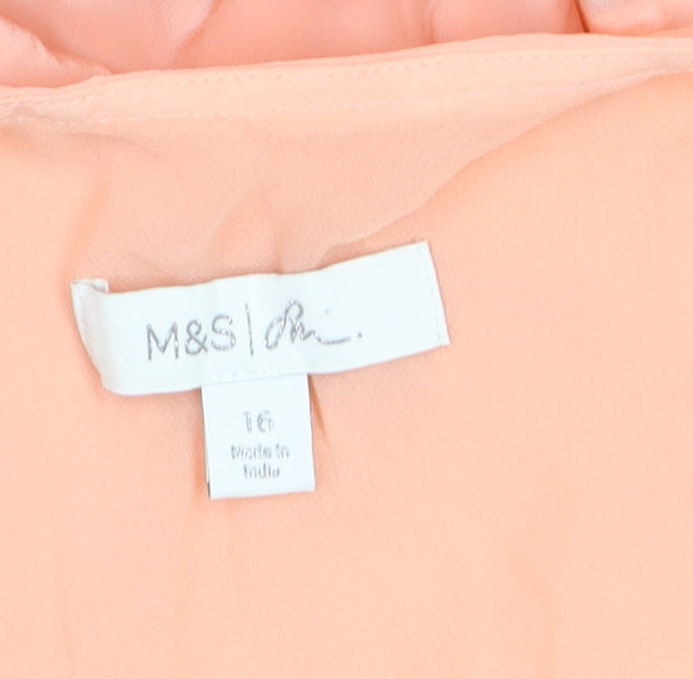 Marks and Spencer Women Orange Ombre Slip Dress Size 16 Summer Long