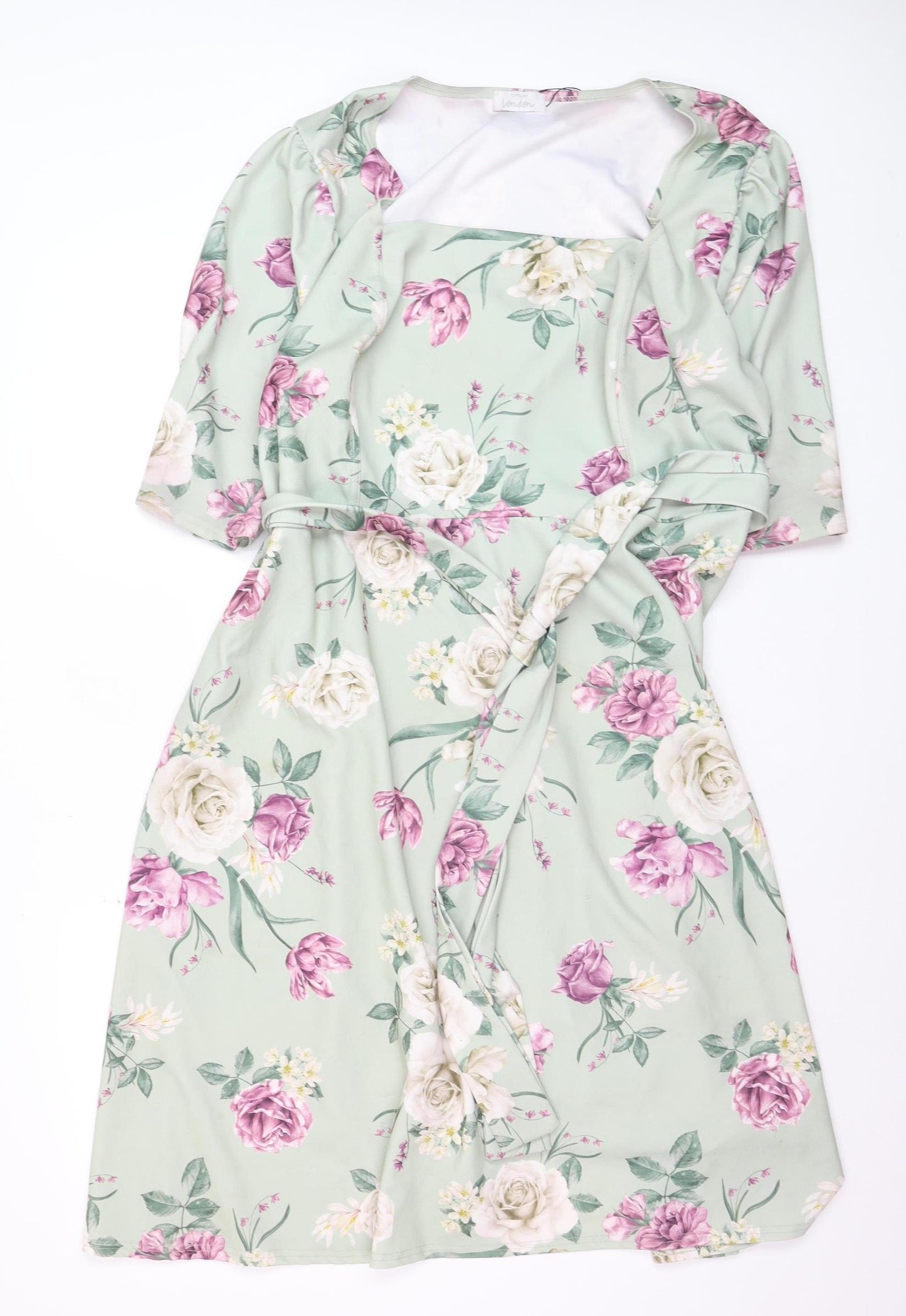 Yours Women’s Plus Green Floral Wrap Dress Size 24