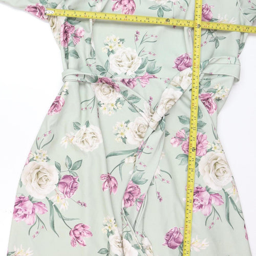 Yours Women’s Plus Green Floral Wrap Dress Size 24