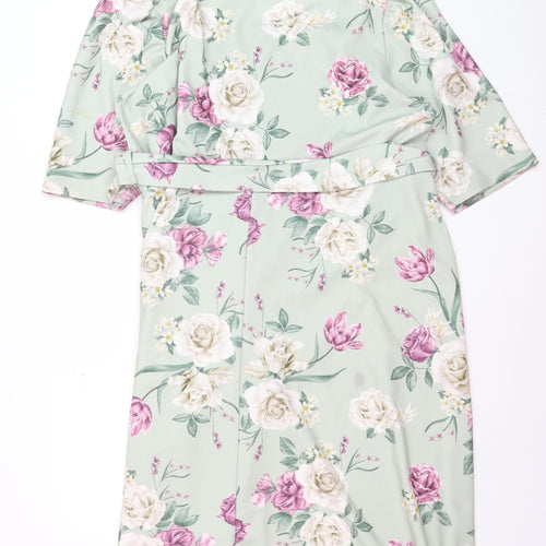 Yours Women’s Plus Green Floral Wrap Dress Size 24