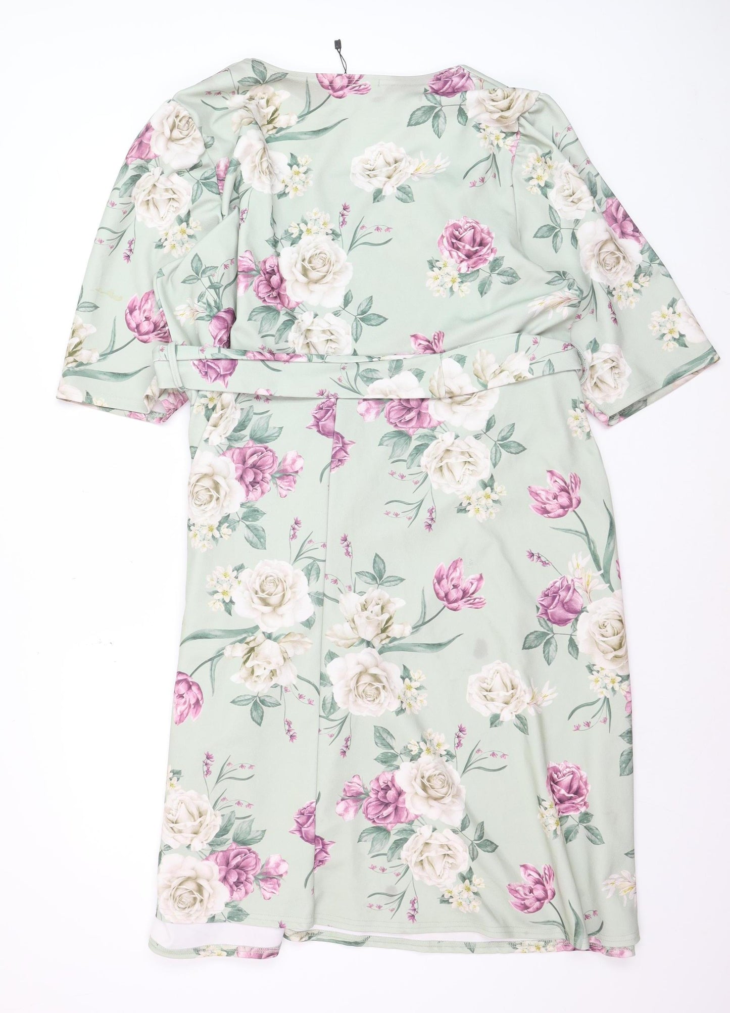 Yours Women’s Plus Green Floral Wrap Dress Size 24