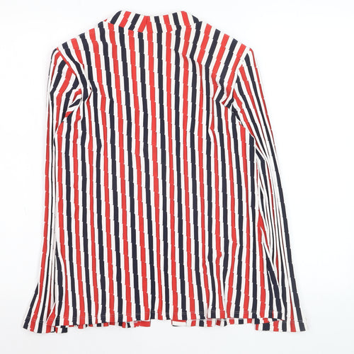 M.47 Modas Womens Multicoloured Striped V-Neck Blouse Size L