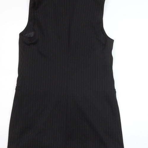 Miss Selfridge Women’s Black Pinstripe Long Waistcoat Size 12