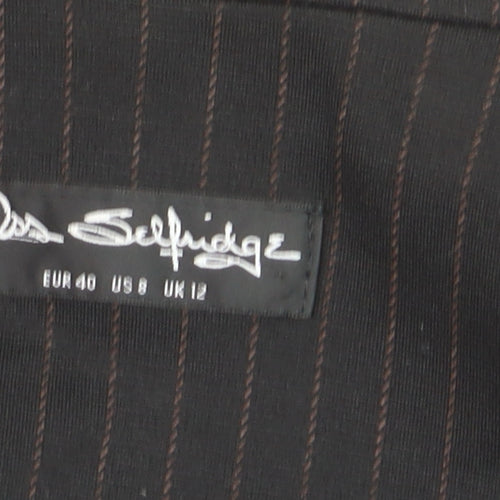 Miss Selfridge Women’s Black Pinstripe Long Waistcoat Size 12