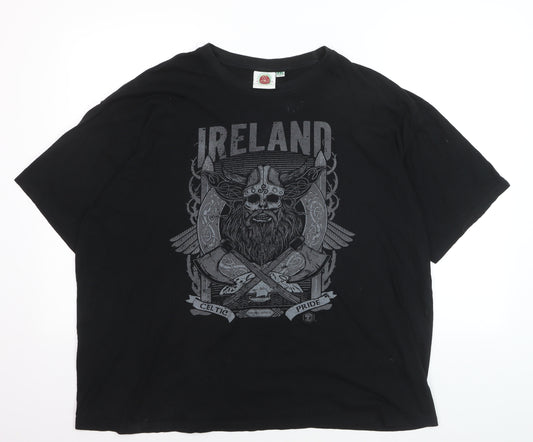 Traditional Craftwear Men's Black Ireland Celtic Pride Relaxed Fit T-Shirt XXL