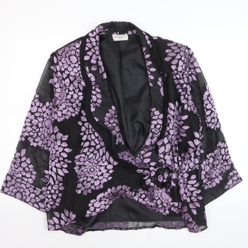 Bromley Sport Women's Purple Floral Shawl Lapel Blazer Size 18