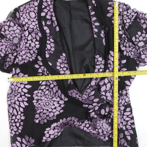 Bromley Sport Women's Purple Floral Shawl Lapel Blazer Size 18