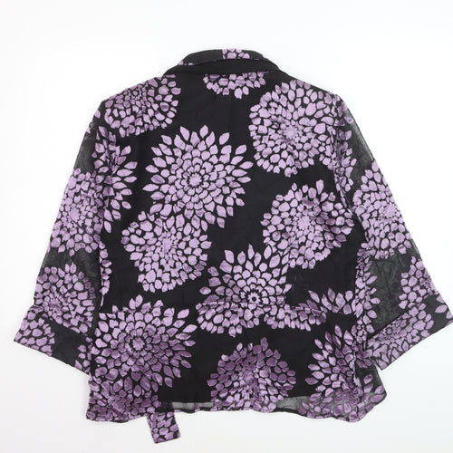 Bromley Sport Women's Purple Floral Shawl Lapel Blazer Size 18