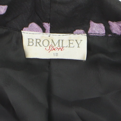 Bromley Sport Women's Purple Floral Shawl Lapel Blazer Size 18
