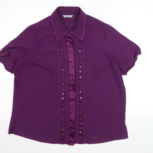 Marks & Spencer Women’s Purple Embellished Blouse Size 18