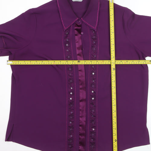 Marks & Spencer Women’s Purple Embellished Blouse Size 18