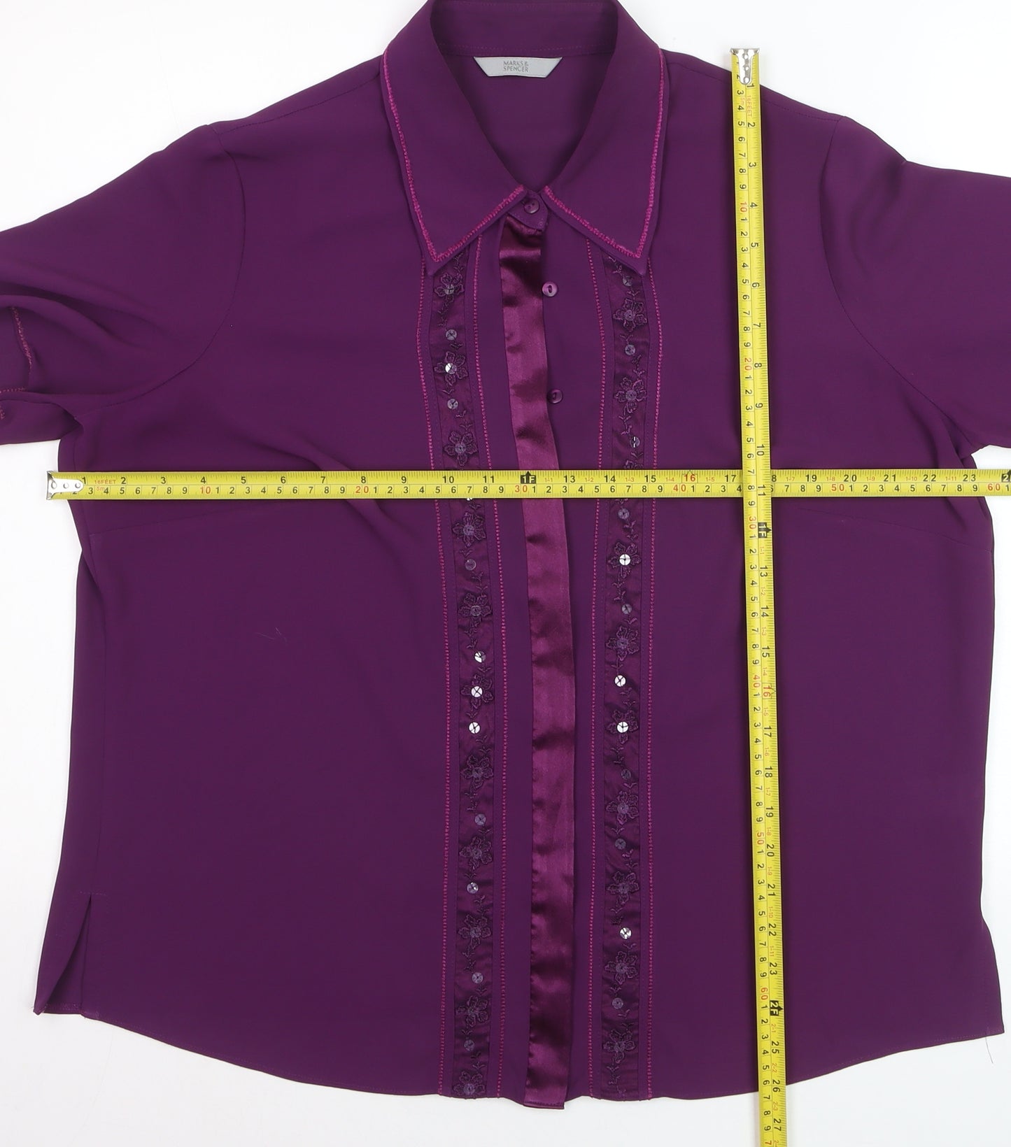 Marks & Spencer Women’s Purple Embellished Blouse Size 18