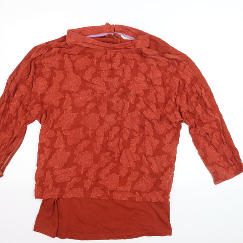 White Stuff Women Red Floral Lace Tunic Blouse UK 18