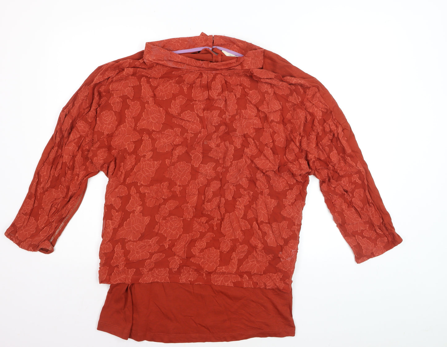 White Stuff Women Red Floral Lace Tunic Blouse UK 18