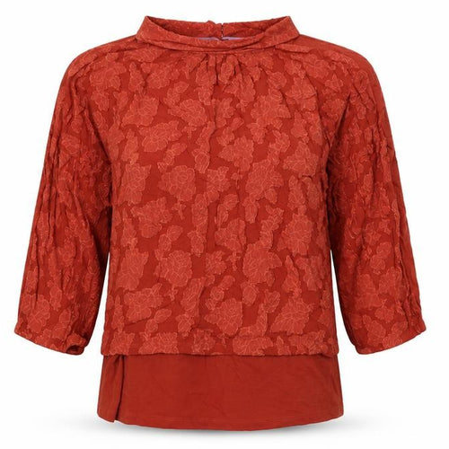 White Stuff Women Red Floral Lace Tunic Blouse UK 18