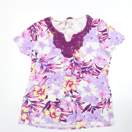 Dunnes Stores Women's Multicoloured Floral Tunic T-Shirt UK 20