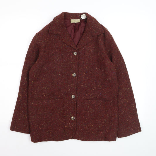 Liz Claiborne Womens Brown Tweed Wool Blazer Petite S Classic Fit