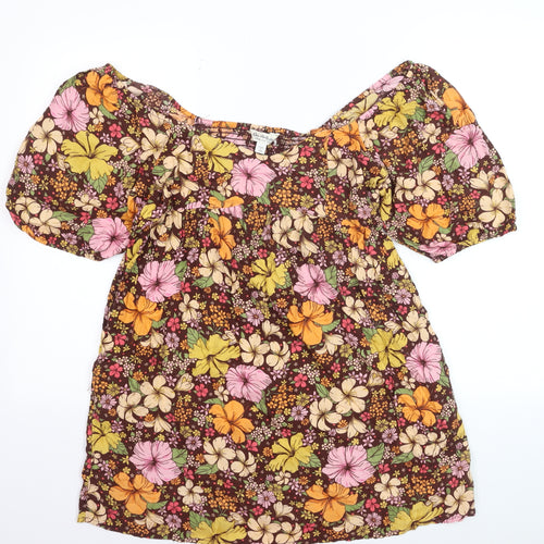 Miss Selfridge Women’s Multicoloured Floral Off Shoulder Dress Size 12