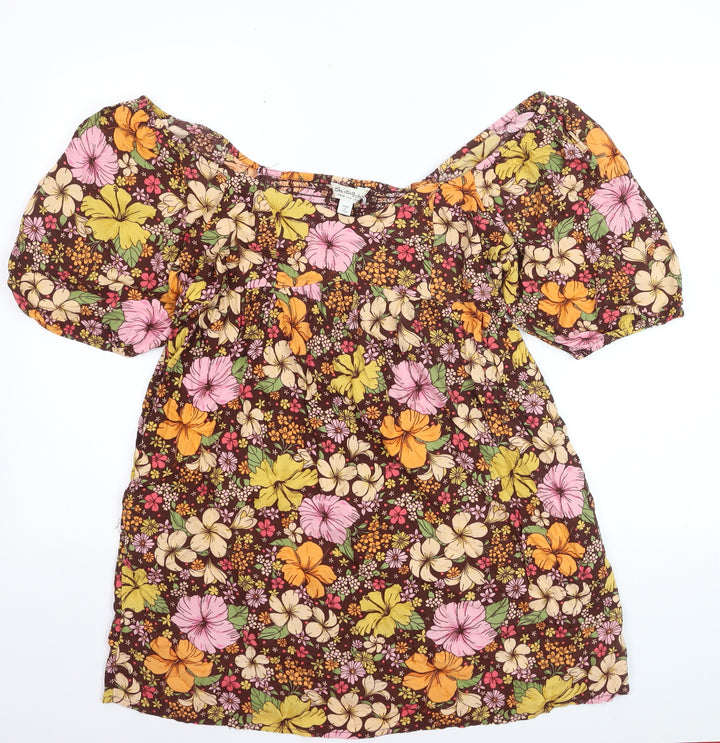 Miss Selfridge Women’s Multicoloured Floral Off Shoulder Dress Size 12