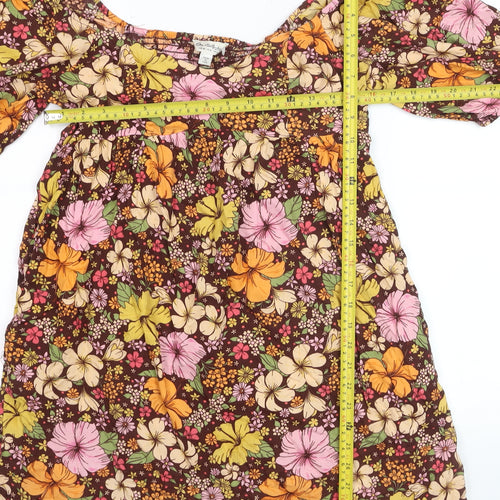Miss Selfridge Women’s Multicoloured Floral Off Shoulder Dress Size 12