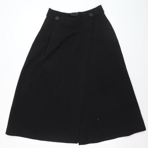 Marks and Spencer Women’s Black A-Line Midi Skirt UK 12 Lined Stretch Workwear