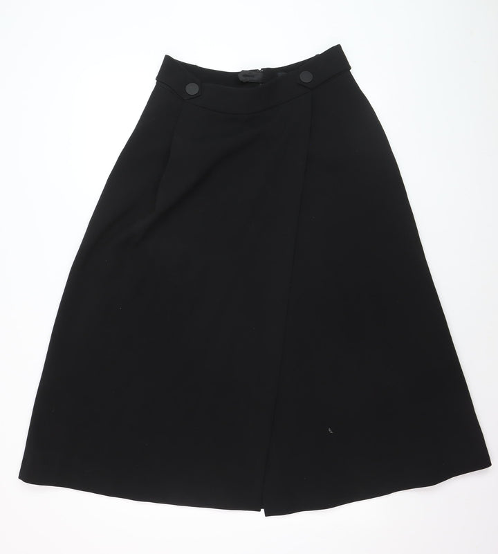 Marks and Spencer Women’s Black A-Line Midi Skirt UK 12 Lined Stretch Workwear