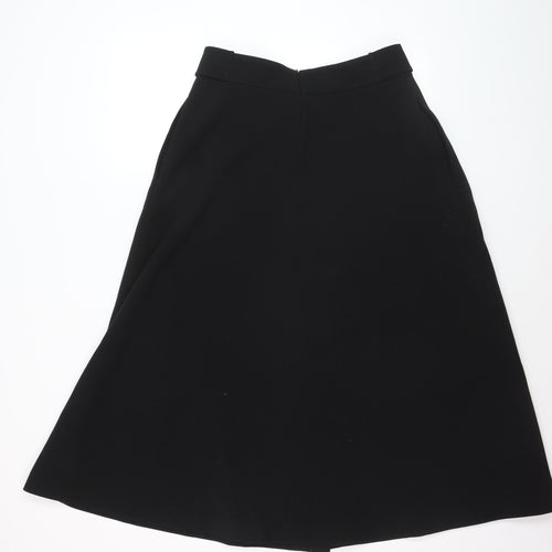 Marks and Spencer Women’s Black A-Line Midi Skirt UK 12 Lined Stretch Workwear